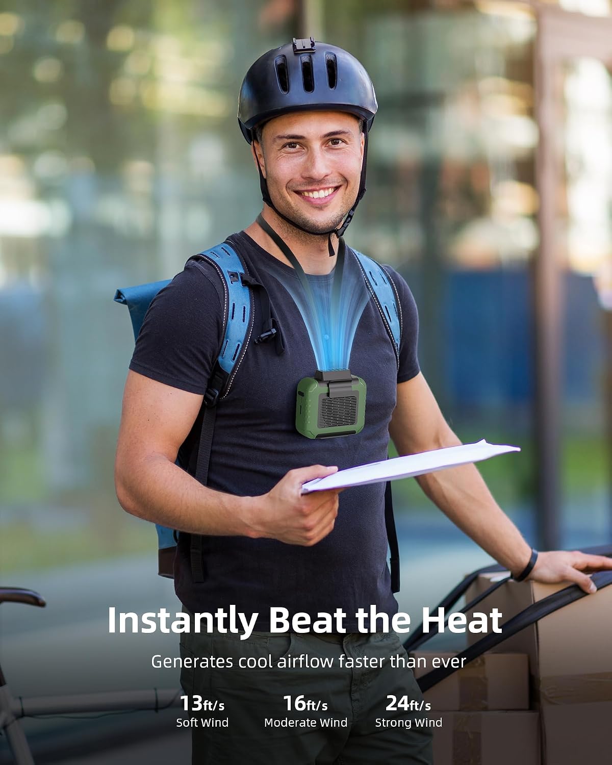 Portable Waist Under Shirt Fan, 23H Working Time, 6200 RPM Strong Airflow
