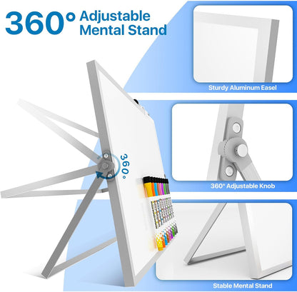 Marsrock Weekly Calendar Whiteboard with Stand, Dry Erase Magnetic 16"x12"