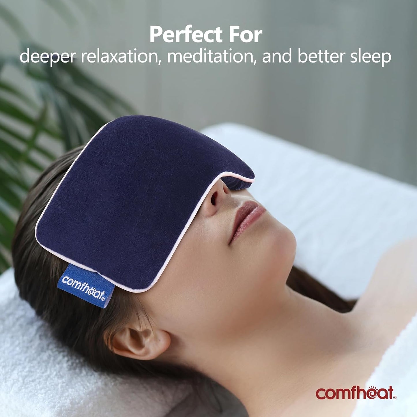 Unscented Weighted Eye Pillow for Yoga, Microwavable Moist Heat Eye Compress Mask with Washable Cover for Relaxation, Sleeping, Meditation, Yoga, Spa, Migraine Relief