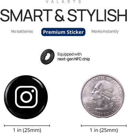 NFC VTAG.ID Label - Tap to Share Your Profile (Black & White)