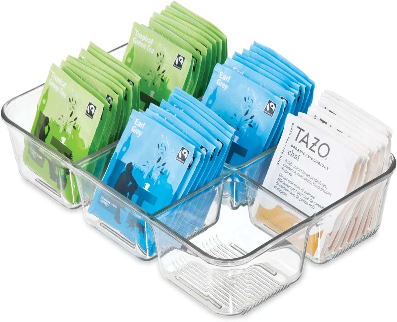 iDesign Clear Tea Bag & Sugar Packet Organizer