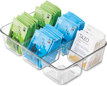 iDesign Clear Tea Bag & Sugar Packet Organizer