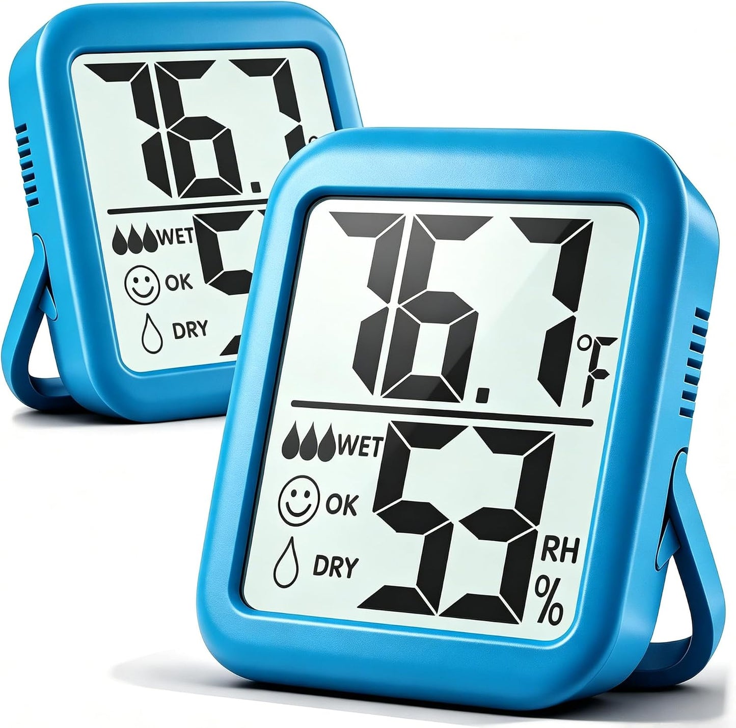 Antonki 2 Pack Room Thermometer for Home, Hygrometer Indoor Humidity Meter Gauge, Digital Temperature and Humidity Monitor Sensor for House, Terrarium, Incubator, Greenhouse - Battery Included