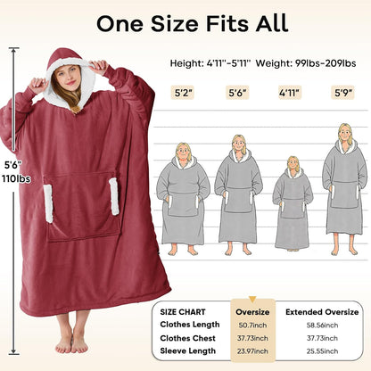 yescool Wearable Blanket Hoodie as Christmas Birthday Gifts for Women Mom - Colors A
