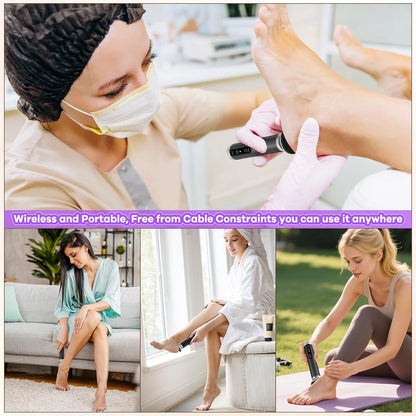 Electric Foot Callus Remover, Apply Oil,Foot File,Reusable Nano-Glass Head, Ergonomic Premium Aluminum Callus Remover for feet, Professional Foot SPA Pedicure Tool at Home