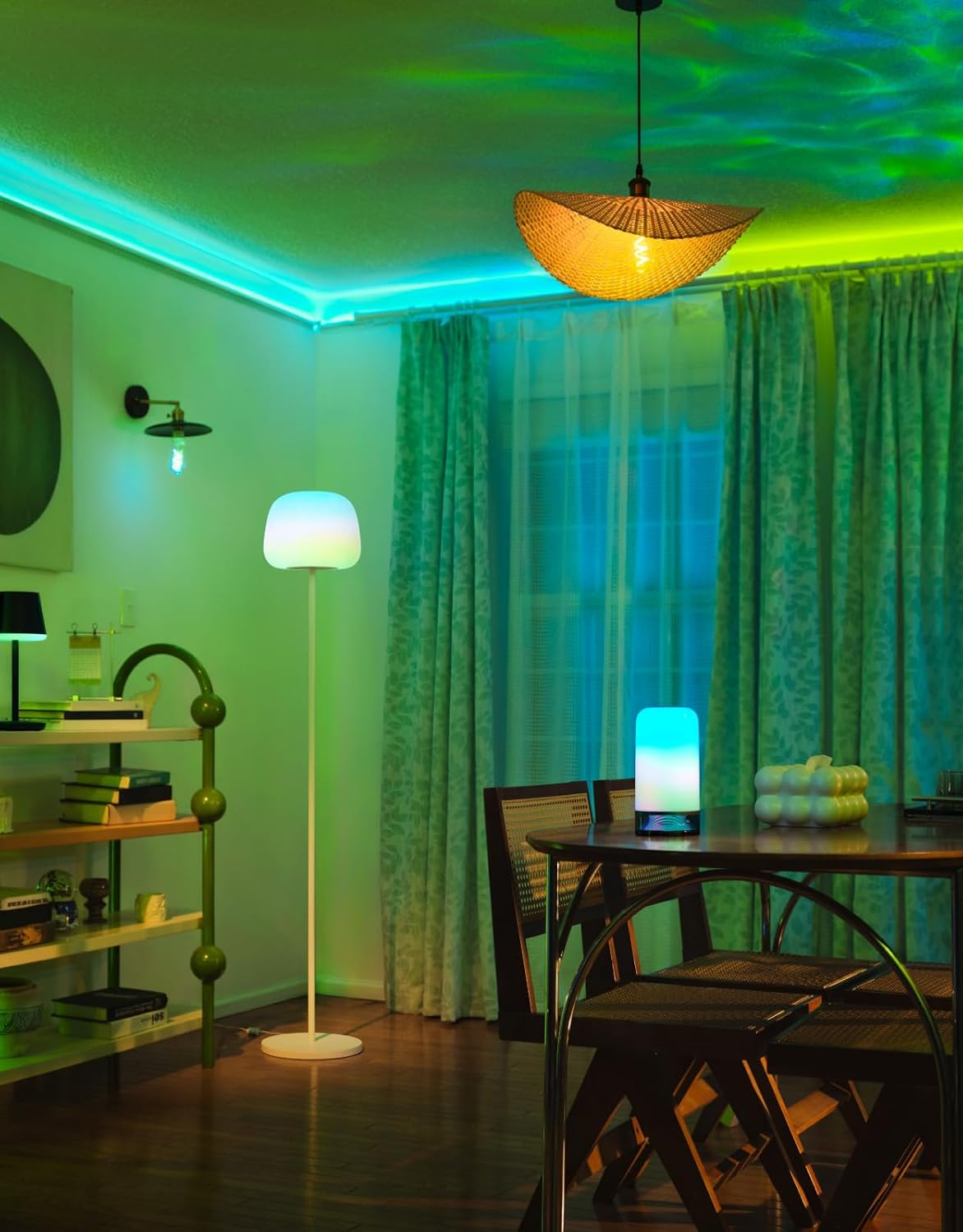 Govee Lantern Floor Lamp, Halo Gradient RGBIC Smart Corner Lamp for Bedroom