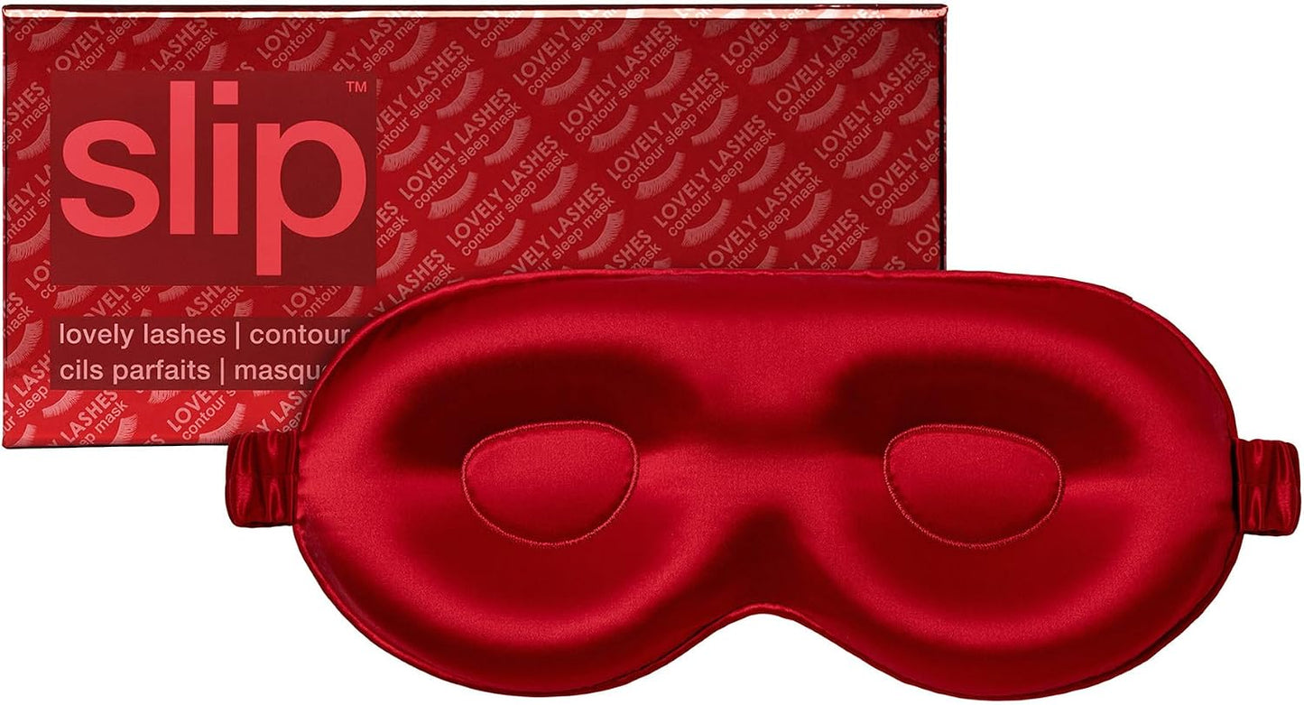 slip Contour Sleep Mask | 100% Pure Mulberry Silk, Ultra Soft | Contoured Design, Prevents Eye Pressure | Adjustable Strap, Ideal for Travel - Black