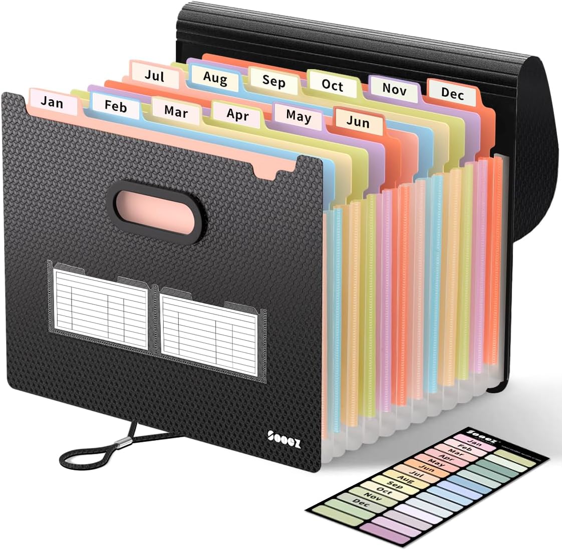 Sooez Accordion File Organizer, 13-Pocket Expanding File Folder Letter Size