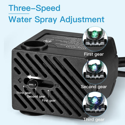 Tabletop Water Fountains, 3 Gears Desktop Fountain Indoor with Led Rolling Ball, Table Top Small Water Feature Interior Zen Relaxation Decor for Home Bedroom Living Room Office Apartment