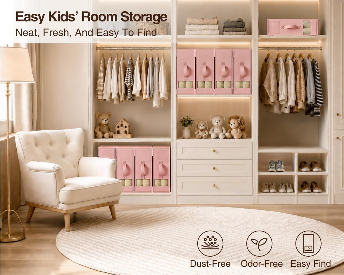 DIMJ Bed Sheet Organizers and Storage - Foldable Sheet Holder, Linen Closet Organizer Box for Sheets Set, Bedding, Blankets, Towel (King & Queen Size), Grey