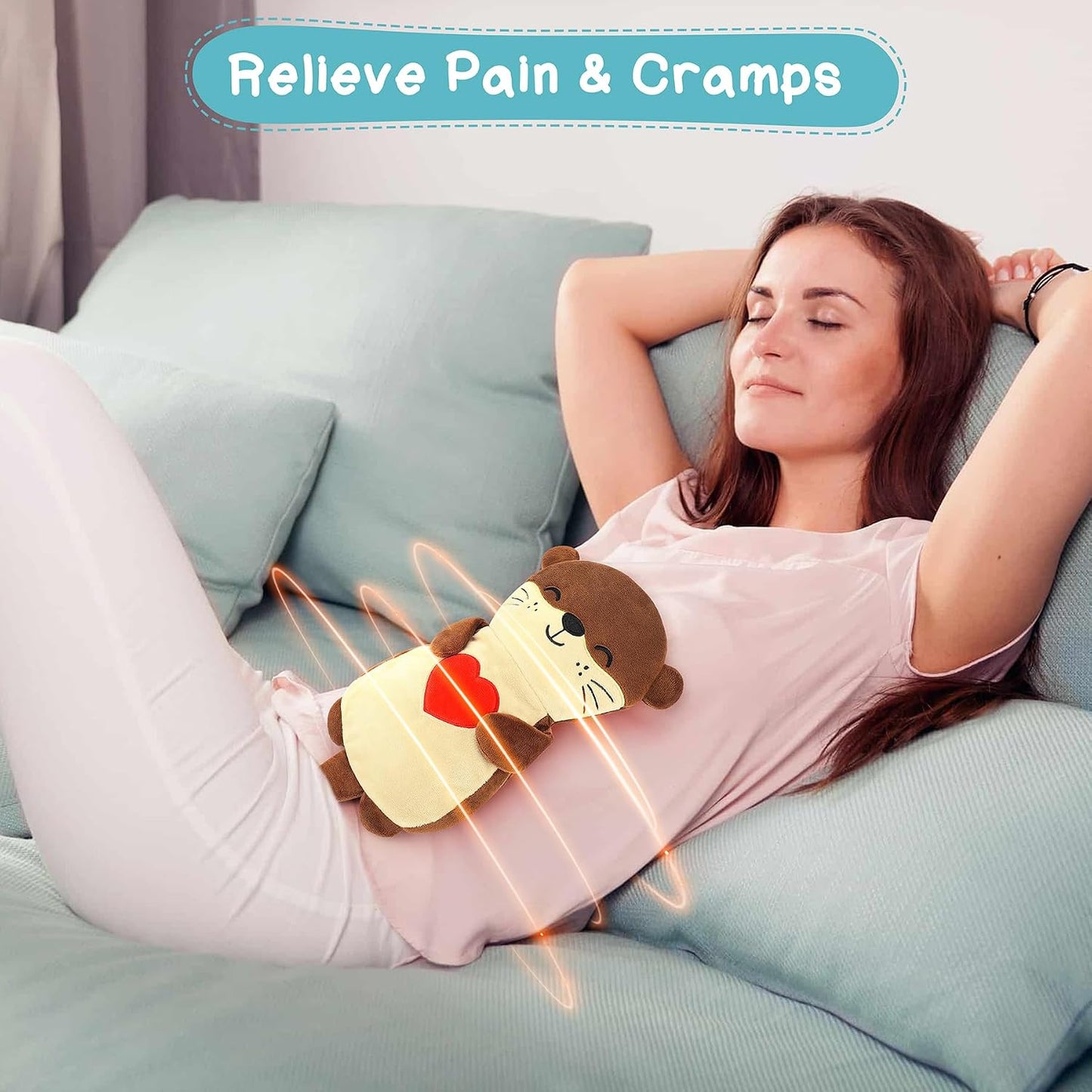 Microwave Heating Pad for Period Cramps,Otter Microwavable Heating Pad for Shoulder Neck Back Knee Pain Relief with Lavender Scented,Cute Otter Plush Toys Heat Pack for Women Kids Birthday