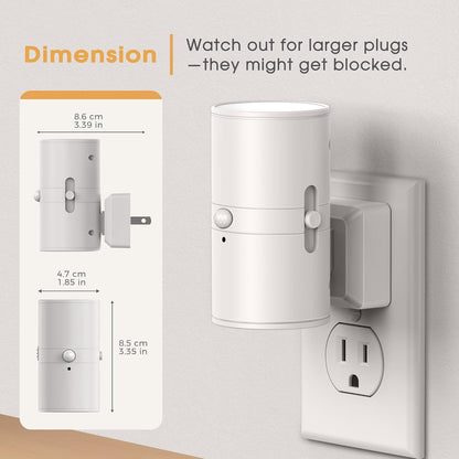 Briignite Night Lights Plug into Wall, Modern LED Night Light Plug in, Dusk to Dawn Sensor,Amber Night Light 0-100LM Adjustable Brightness, Dimmable NightLight for Hallway, Bedroom, Stairway, 2 Pack