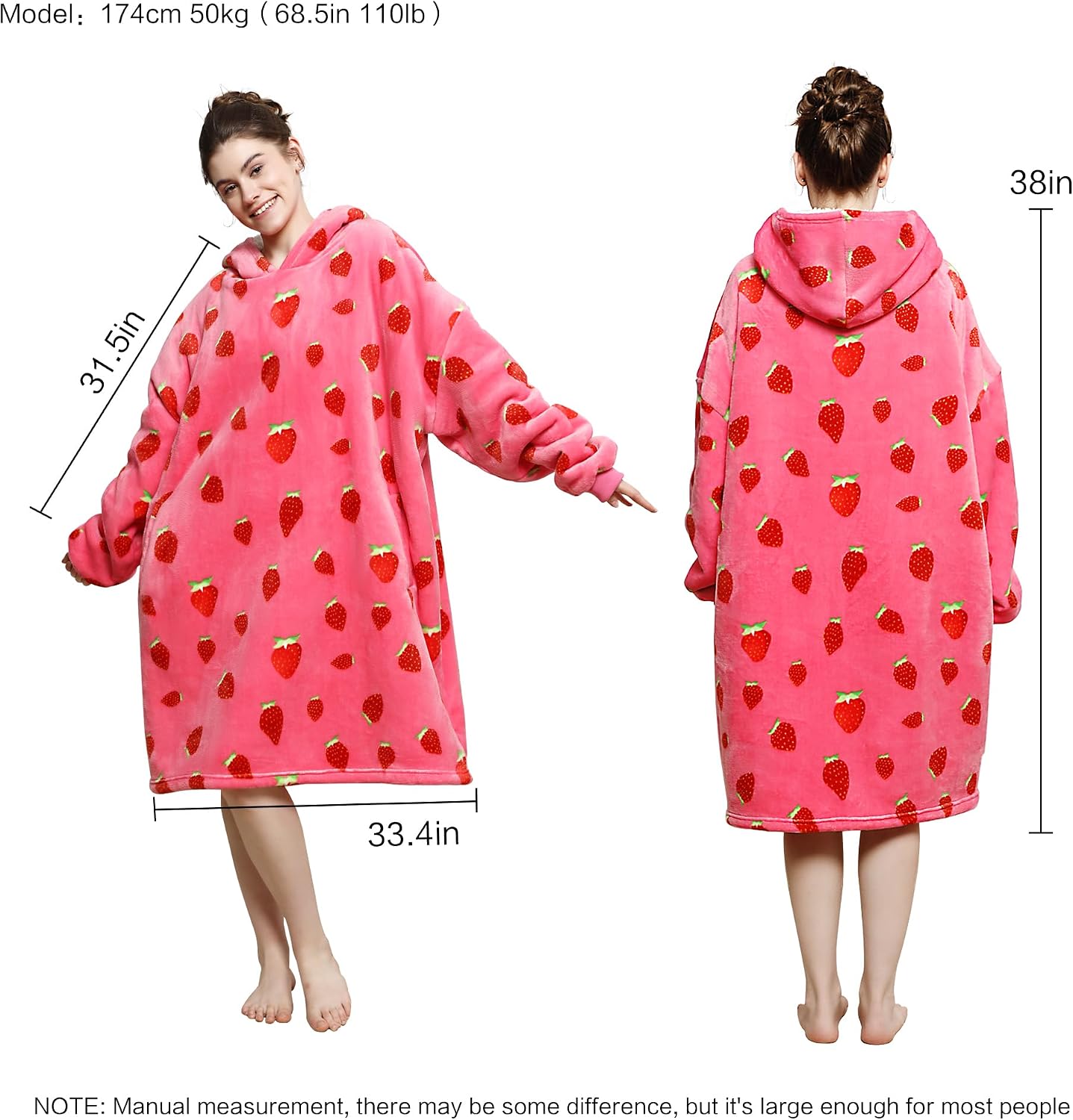 AmyHomie Wearable Blanket Hoodie for Adults & Teens,Oversized Sherpa Hooded Blanket,Warm Cozy Blanket Sweatshirt as Christmas Birthday Gifts for Women Men