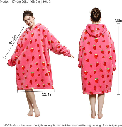 AmyHomie Wearable Blanket Hoodie for Adults & Teens,Oversized Sherpa Hooded Blanket,Warm Cozy Blanket Sweatshirt as Christmas Birthday Gifts for Women Men