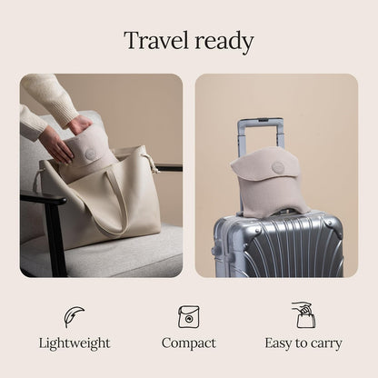 Trtl Travel Pillow Original 2.0 – Scientifically Proven Super Soft Travel Pillow with Premium Head & Neck Support – for Airplane Travel – Machine Washable – Lightweight & Compact – Sand Beige