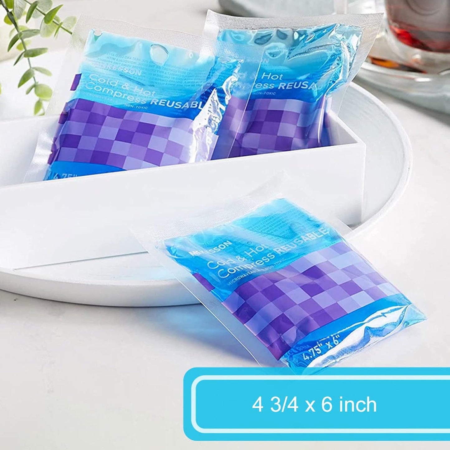 McKesson Cold and Hot Compress Reusable [24 Pack] Gel Ice Hot Packs for Injuries, 6.75 in x 10.5 in