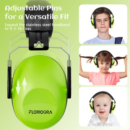 Floriogra 2 Pack Noise Canceling Headphones for Kids, Kids Ear Protection Earmuffs for Autism, Toddler, Children, Noise Cancelling Sound Proof Earmuffs/Headphones for Concerts, Air Shows, Fireworks