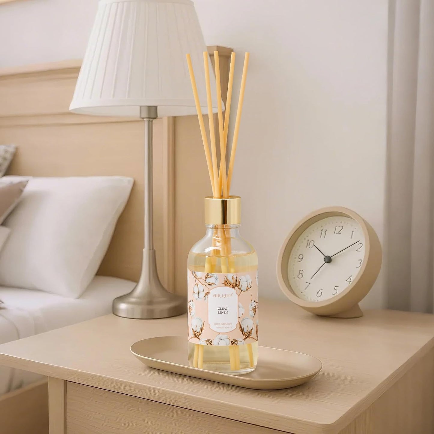 Airkeep Reed Diffuser Oil Set with Reed Sticks,Citrus Aromatherapy Oil Scent Diffuser for Home Office Bathroom Decoration Perfume and Gifts 3.38oz/100ml