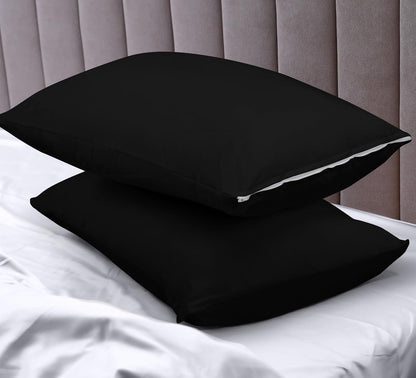 Utopia Bedding Premium 100% Waterproof Pillow Protectors with Zipper Standard Size (Set of 4), Bed Bug and Dust Mite Proof Zippered Pillow Covers, Pillow Encasement Cases, Gray