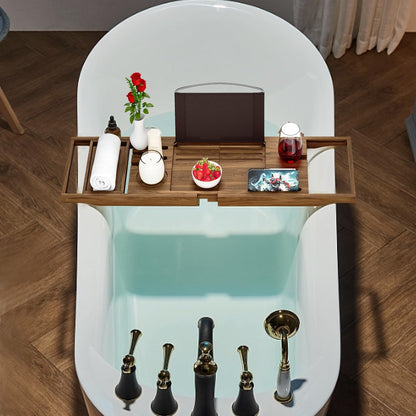 Premium Bamboo Bathtub Tray Caddy - Bath Tub Tray Table for Bathtub - Bath Caddy Tray for Bathtub, Expandable Size, Fits Most Bath Tubs