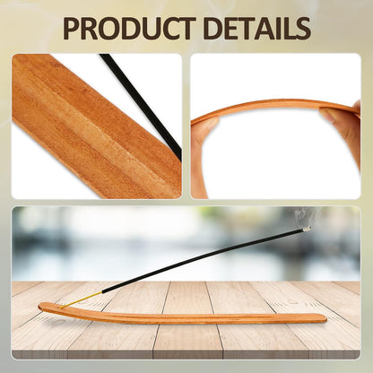 12 Pieces Wood Incense Holder Ash Catcher Burner Yoga Meditation