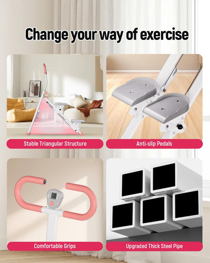 Stair Stepper for Home, Folding Stair Climber with LCD Monitor, Quiet Cardio Machine for Full Body Workout & Glute Training, 300LB Capacity