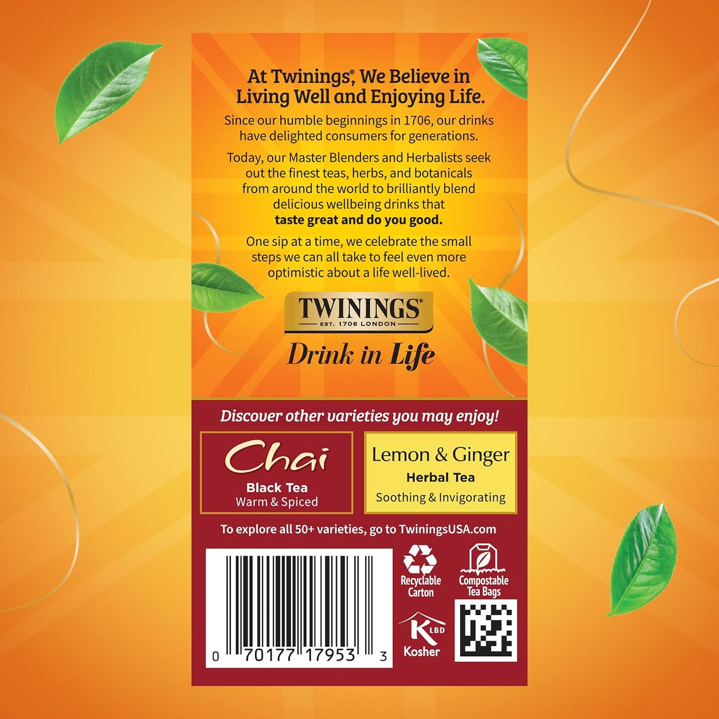 Twinings Pure Camomile Herbal Tea Individually Wrapped Bags, 100 Count (Pack of 1), Delicate for Pure Relaxation, Naturally Caffeine-Free, Enjoy Hot or Iced, 100 Teabags