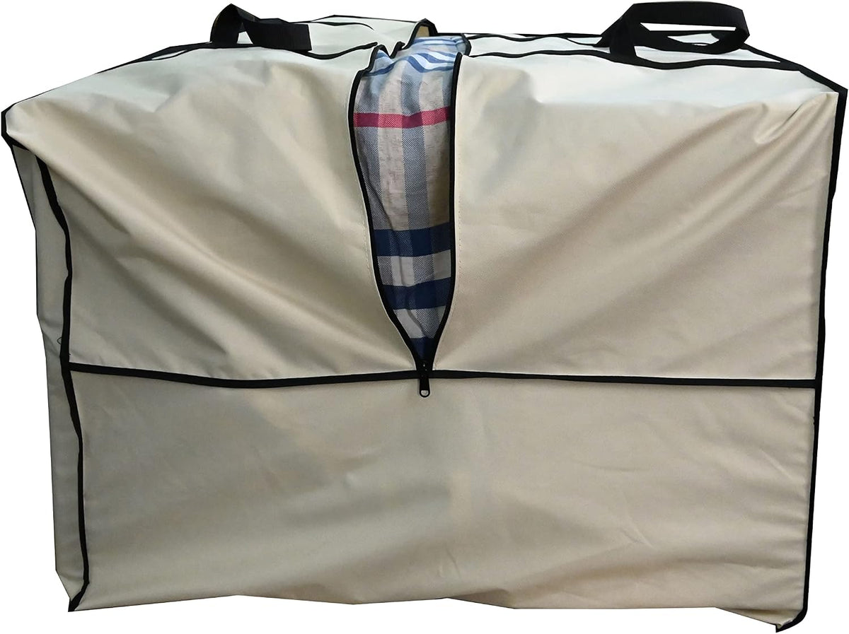 Outdoor Square Cushion/Cover Storage Bag, Protective Zippered Storage Bags with Handles, 32''L x 32''W x 24''H Black