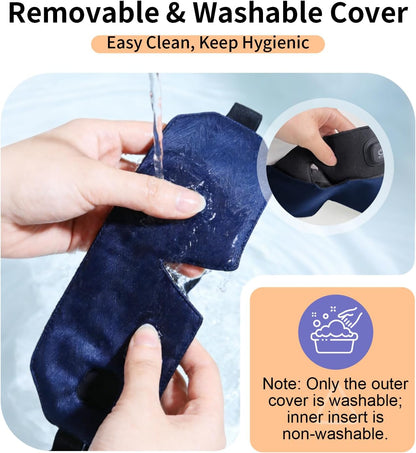 Cordless Heated Eye Mask for Dry Eyes with Warm Compress, Rechargeable Electric with 4 Heat Settings, Eye Compress for Stye, Chalazion & Blepharitis Treatment, Blackout Sleep Mask, Auto-Off, Washable