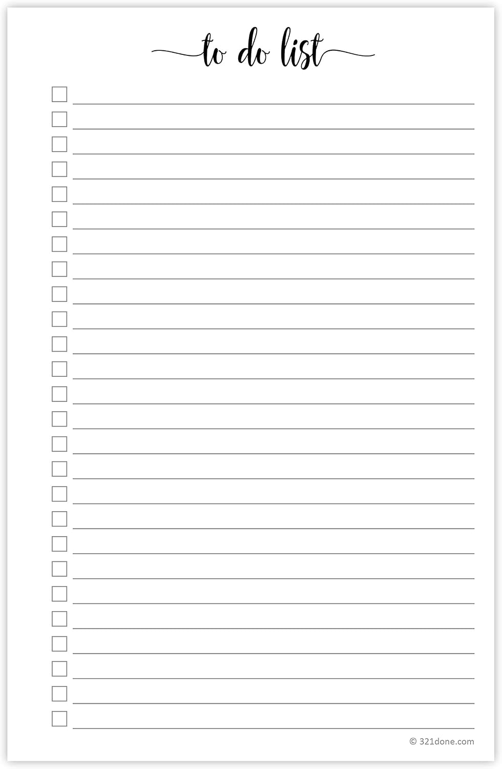 321Done To Do List Notepad, 5.5x8.5 Inches, 50 Sheets, College Ruled