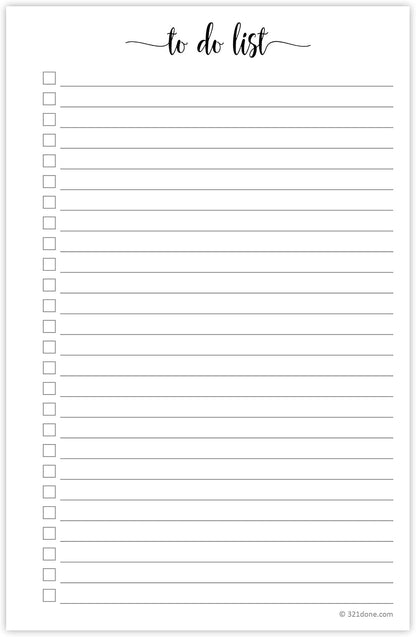 321Done To Do List Notepad, 5.5x8.5 Inches, 50 Sheets, College Ruled