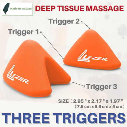 LEZER, Trigger Massage Point, Manual Massage Ball, Muscle Knots Relief Tool, Myofascial Release, Physical Therapy, Plantar Fasciitis, Set of 2 (Orange Trigger and Black Ball)