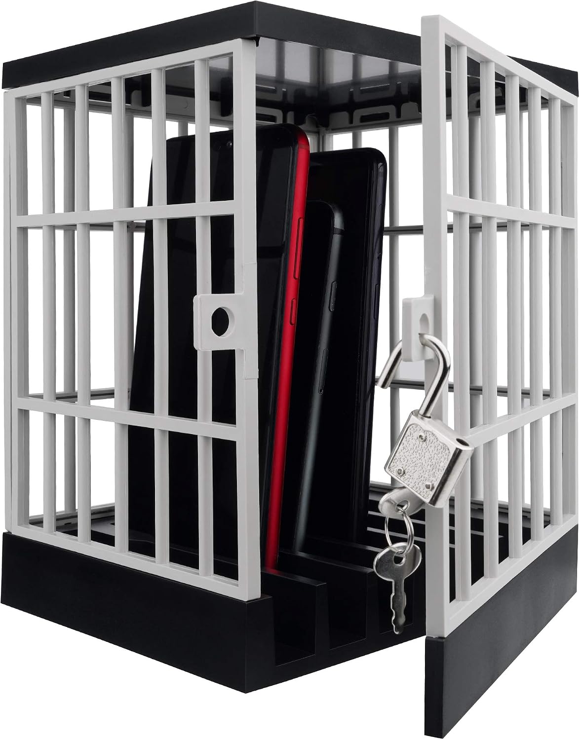 Gemaxvoled Cell Phone Jail Lock Box, Mobile Phones Prison Lockable Cage for Classroom Family Time Party