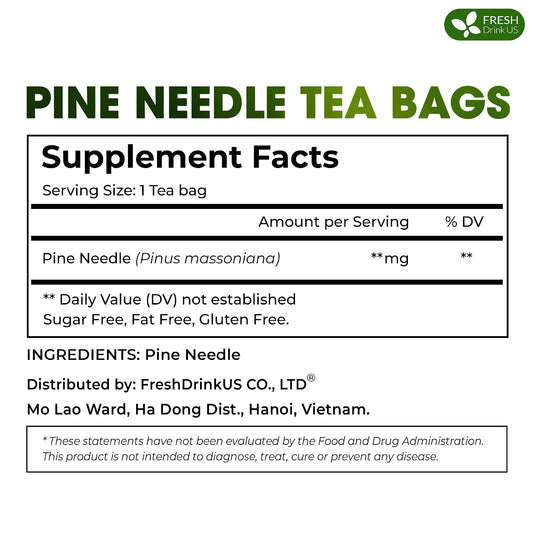 FreshDrinkUS, Premium Pine Needle Tea, 40 Count, Pure, Caffeine Free