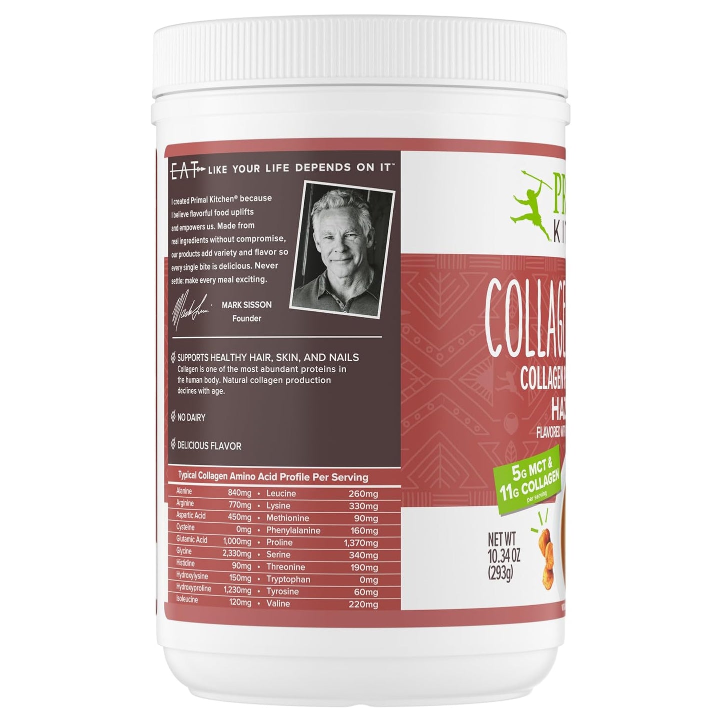 Primal Kitchen Matcha Collagen Keto Latte Powder, Sugar-Free Collagen Peptides, 9.33 Ounces
