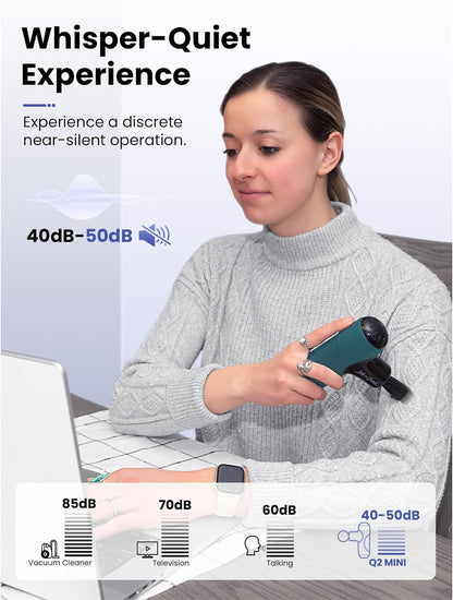 BOB AND BRAD Q2 Pro Mini Massage Gun with Heat and Cold, Pocket-Sized Deep Tissue Massager, HSA Portable Percussion Muscle Massager Gun, Ultra Small & Quiet Muscle Massager, FSA Eligible