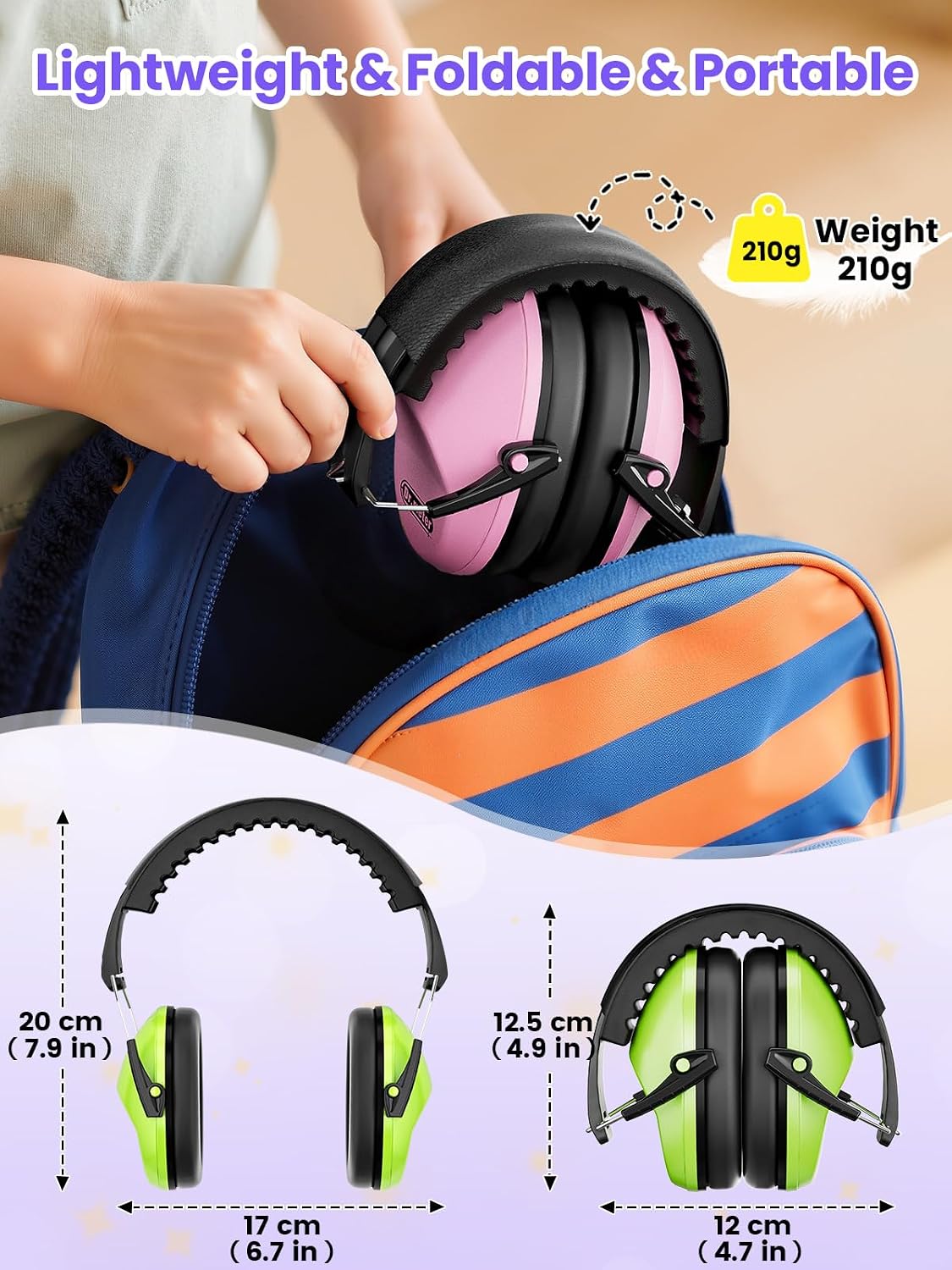 Dr.meter Ear Muffs for Noise Reduction: 27.4SNR Noise Cancelling Headphones for Kids Adults, EM100 Adjustable Hearing Protection Earmuffs for Monster Jam, Autism Sensory, Concerts, Fireworks- 3PACK