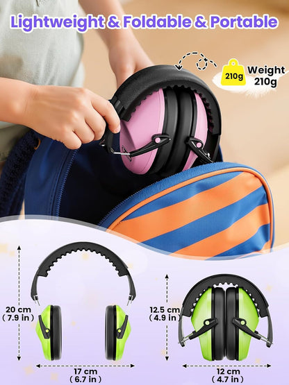 Dr.meter Ear Muffs for Noise Reduction: 27.4SNR Noise Cancelling Headphones for Kids Adults, EM100 Adjustable Hearing Protection Earmuffs for Monster Jam, Autism Sensory, Concerts, Fireworks- 3PACK