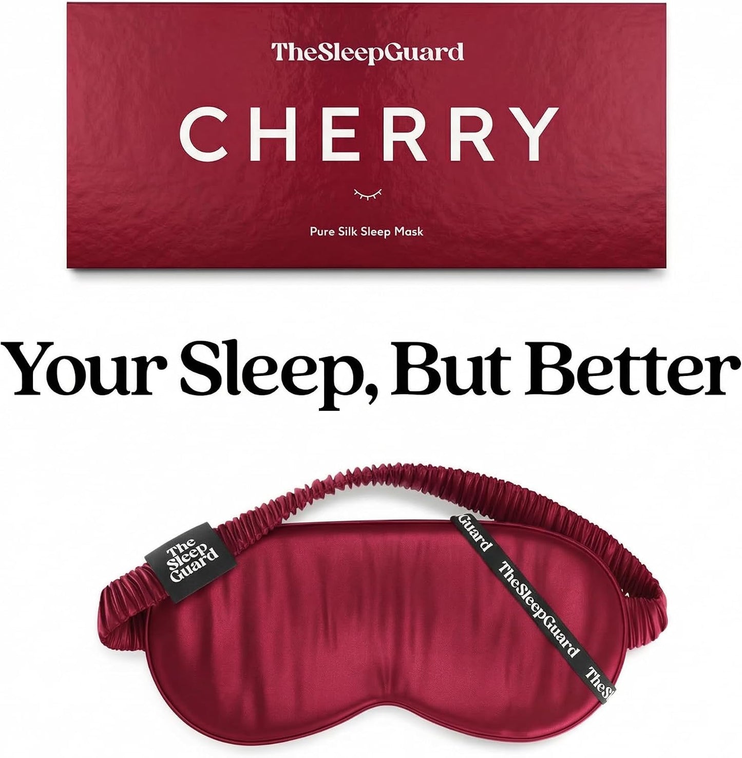 TheSleepGuard Pure Silk Sleep Mask [100% 6A Mulberry Silk, 22 Momme] Light Blocking Travel Essentials. Eye Masks for Sleeping. Black Oeko-Tex Blindfold. Eye Covers for Men & Women