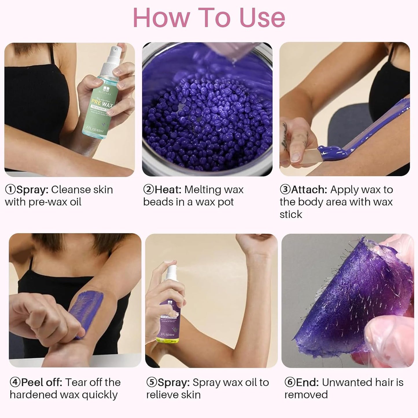 BLITZWAX Brazilian and Bikini Waxing Kit for Women, Hard Wax Warmer for Face, Legs and Body, At Home Hair Removal Kit, Beginner Friendly, Digital Fast Heating, 51 Wax Items
