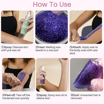BLITZWAX Brazilian and Bikini Waxing Kit for Women, Hard Wax Warmer for Face, Legs and Body, At Home Hair Removal Kit, Beginner Friendly, Digital Fast Heating, 51 Wax Items