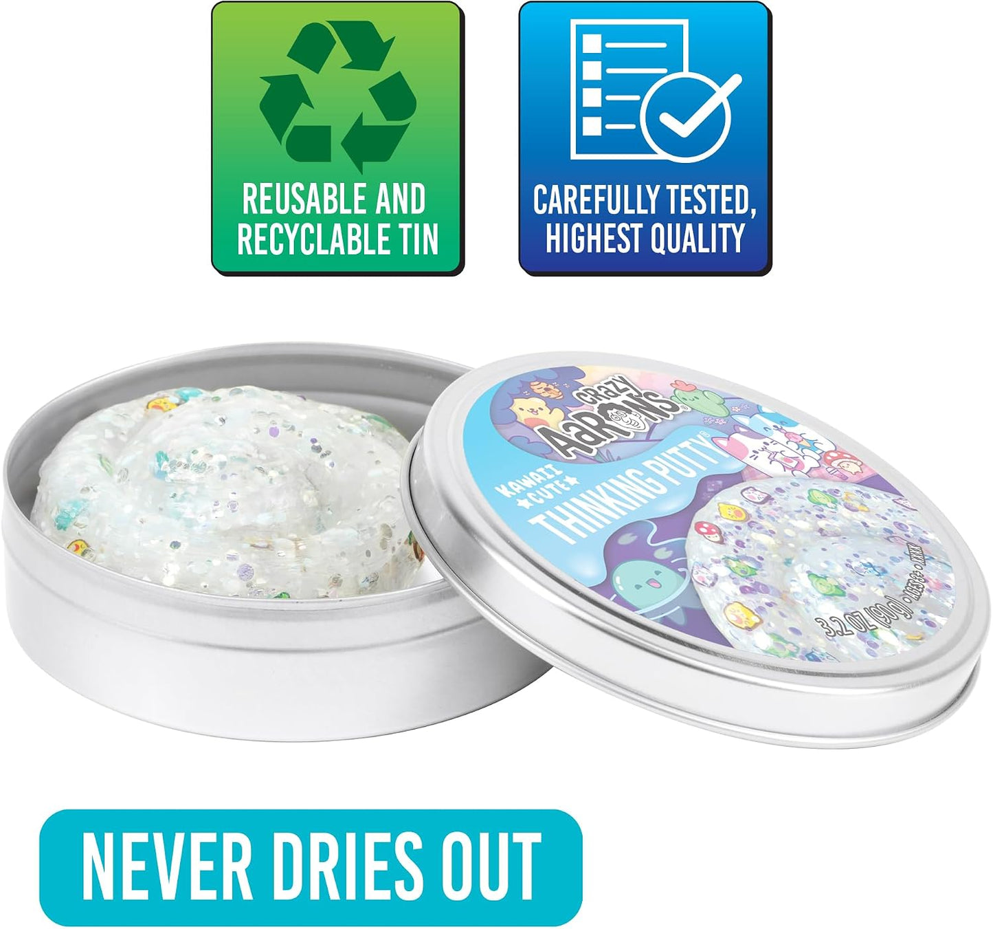 Crazy Aaron's(r) Get Ready with Me Thinking Putty - Made in USA