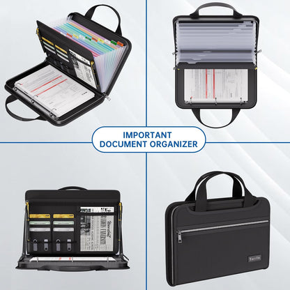 Tamfile Fireproof Accordion File Folder with Handle, Document Organizer