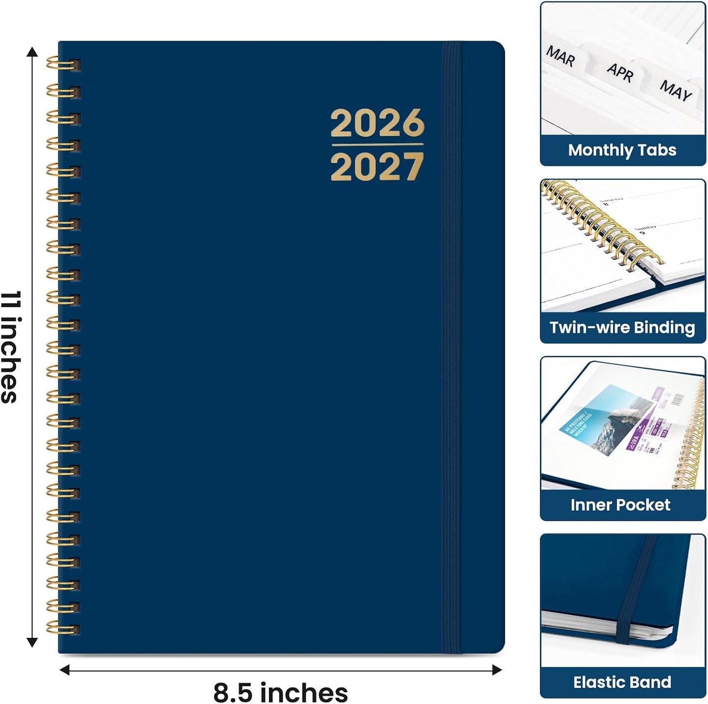 Planner 2026-2027 for Women & Men, Academic Monthly and Weekly Calendar Planner, Jul 2026 - Jun 2027, A5 (6.3" x 8.5"), Teacher Student Planning Book with Tabs, Ideal for Office School Supplies - Pink