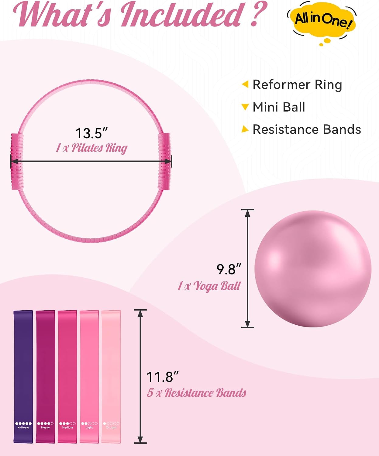 SUBCULTUREPICK Pilates Ring, Silicone Magic Pilates Rings, Lightweight & Durable Flexible Fitness Circle Exercise Equipment for Toning Arms, Thighs,Legs, Core,Yoga & Physical Therapy