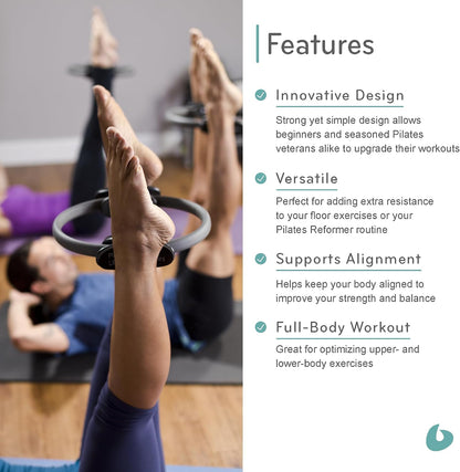 Balanced Body Ultra-Fit Circle Pilates Ring, Body Ring, Great Exercisers for Legs, Fitness Circle, Thigh Exercise, Pilates Circle, Pilate Ring Fitness Equipment for Home or Studio