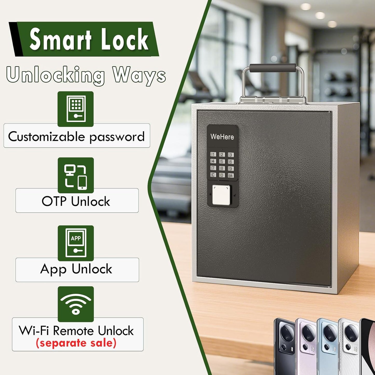 36 Slots Cell Phone Locker with Smart Lock, Metal Storage Cabinet