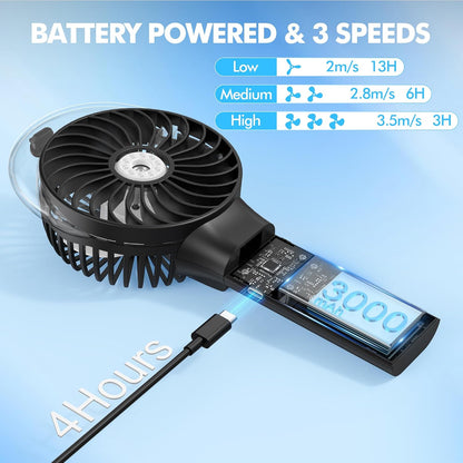MORECORE Portable Misting Fan, 180° Foldable Handheld Personal Fan