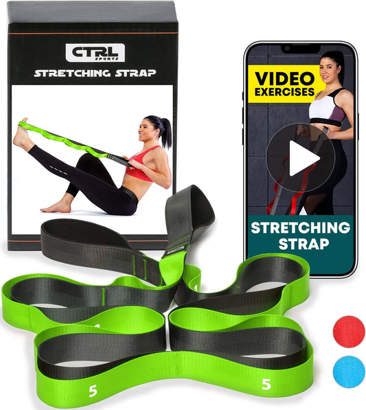 Stretching Strap with Loops - Non Elastic Yoga Strap for Physical Therapy
