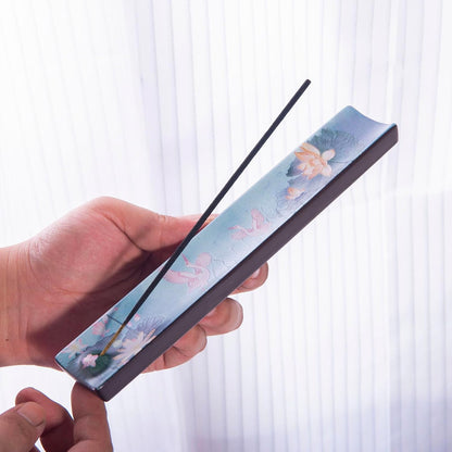 Incense Holder for Sticks, Ceramic Incense Burner with Ash Catcher, Aesthetic Decor for Home, Room & Office, Unique Gifts for Housewarming Yoga, Meditation & Spa